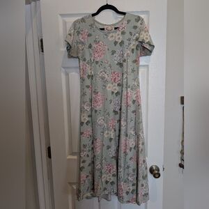 Vintage Handmade Floral Pastel Dress With Strap In Back